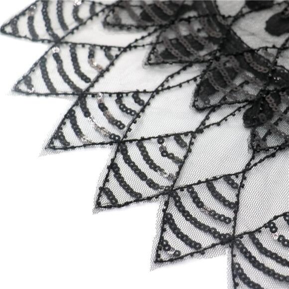 Women’s Shawl Wraps Sequin Beaded Shawls Cape Full Black 2 - Picture 5 of 5